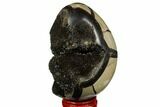Septarian Dragon Egg Geode - Black Crystals #177391-2